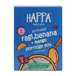 Happa Organic Baby Food Sprouted Ragi + Mango + Banana Porridge Mix -200 gm
