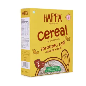 Happa Organic Baby Food Sprouted Ragi, Almonds + Dates Porridge Mix-Stage 2 -200 gm