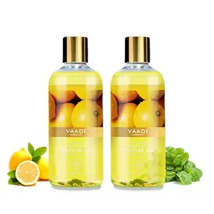 VAADI HERBALS Refreshing Shower Gel Lemon and Basil 300g (Pack of 2)