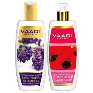 Vaadi Herbals Lavender Shampoo 350ml with Corn Rose Conditioner 350ml