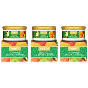 VAADI HERBALS Value Pack of 3 Fresh Fruit Massage Cream with Apple Papaya & Kokum Butter