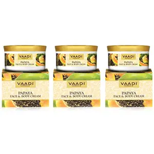 VAADI HERBALS Face and Body Cream Papaya 150g (Pack of 3)