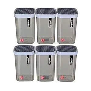 Nayasa Plastic Fusion Containers 1500ml Set of 6 Grey Standard
