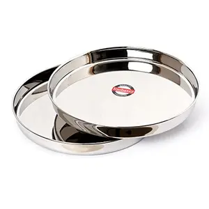 Embassy Coil Khumcha/Dinner Plate Size 11 29.1 cms (Pack of 2 Stainless Steel)