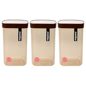 Nayasa Superplast Fusion Plastic Container Set 1.5 litres Set of 3 Brown (SKU-NAYASA-23)