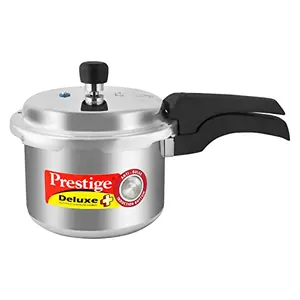 Prestige Deluxe Plus Induction Base Aluminium Pressure Cooker 3 Litres Silver