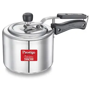 Prestige Svachh 10729 2 L Straight Wall Aluminium Pressure Cooker with deep lid for Spillage Control