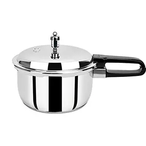 Pristine Try Ply Induction Bottom Stainless Sandwich Base Used Induction Pressure Cooker with Free Tadka Pan- 280ml (2L Silver)