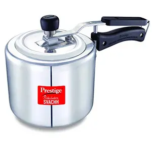 Prestige Svachh 10730 3 L Straight Wall Aluminium Pressure Cooker with deep lid for Spillage Control