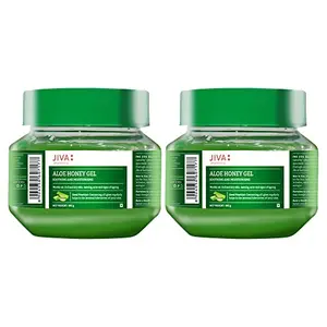 Jiva Aloe Honey Gel - 100 g - Pack of 2 - For All Skin Types Contains Fresh Aloevera Pulp Soothes and Nourishes Skin