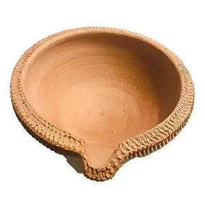 Traditional Handmade Earthen Clay Terracota Diya (Brown Standard)