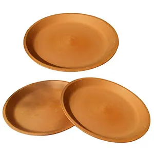 Wall Decorations Terracotta Plate (Brown) - Set of 6
