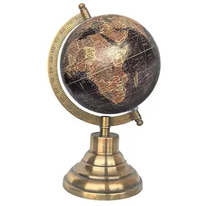5" Black Multicolour Brown Educational, Antique Globe with Brass Antique Arc and Base , World Globe , Home Decor , Office Decor , Gift Item By Globes Hub