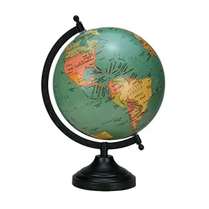 12.5" Rotating Globe Table Decor Green Ocean Geographical Earth Desktop Home By Globes Hub-Perfect for Home, Office & Classroom