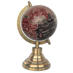 5" Black Chocolate Educational, Antique Globe with Brass Antique Arc and Base , World Globe , Home Decor , Office Decor , Gift Item By Globes Hub