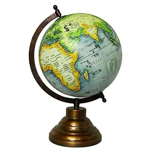 8" Multicolor Unique Antiique Look Geographic Educational Globe with Stand - Perfect for Home, Office & Classroom By Globes Hub