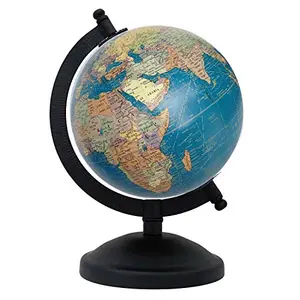 5" Unbreakable Metal ARC and Base Royal Blue Political Globe with Stand - Perfect for Home, Office & Classroom By Globes Hub