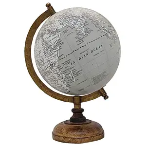 11.2" Desktop Rotating Globe Table Decor World Earth Gray Ocean Geography - Perfect for Home, Office & Classroom By Globes Hub