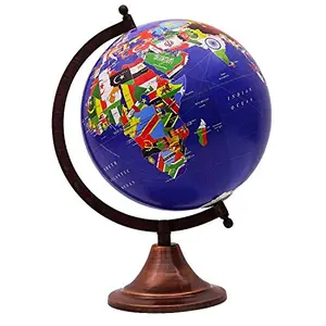 12.5" Rotating Desktop Globes Blue Ocean Globe World Geography Table Decor - Perfect for Home, Office & Classroom By Globes Hub