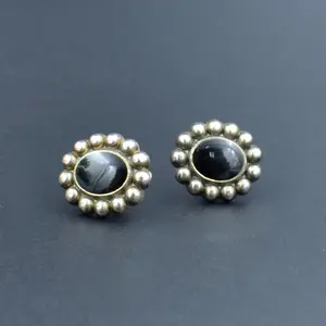 Oxidized Metallic Stud Earrings
