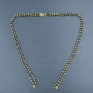 Black Beads Double Chain