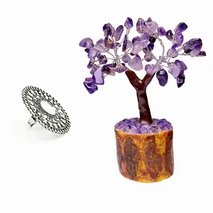Women's Oxidized Metallic Designer Party Wear Ring With AMETHYST MSEAL TREE-60 DANA