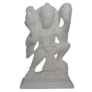 White Stone Hanuman (10.5cm x4.5cm x16cm)