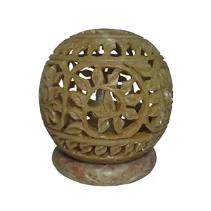 Stone Candle Holder (Ball Shape) 10 cm