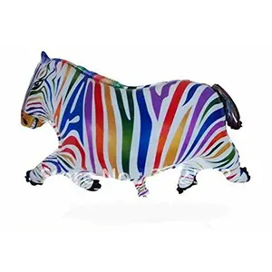 Pack of 3 Zebra Shape Colorful Stripes Foil Balloons(Zebra foil Balloon)