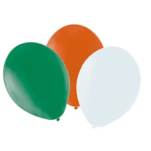 Tringa Balloons Tri Color Orange White & Green Balloon. Indian Flag Colour Balloons (Pack of 50)