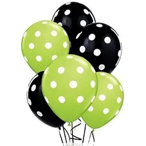 Black And Green polka dot Big Size 24" Balloons for theme party Brthday party party decoration - Pack of 60