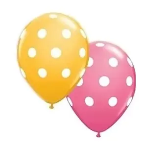 Yellow and Pink Polka dot Big Size 12" Balloons for Theme Party Brthday Party Party Decoration - Pack of 60