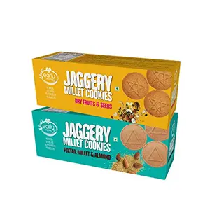 Assorted Pack of 2 - Foxtail & Dry Fruits Jaggery Cookies 150g each