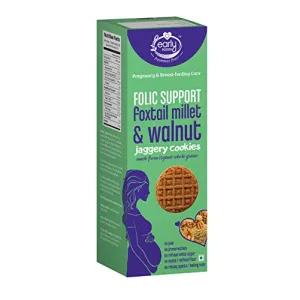 Organic Walnut Foxtail Millet Cookies Healthy Pregnancy & Breast-Feeding Snack 150g | Millet Biscuits