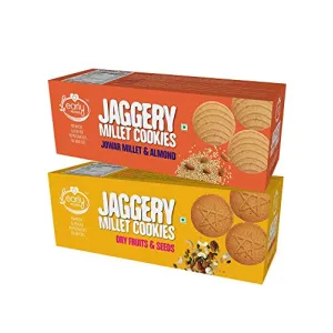 Assorted Pack of 2 - Jowar & Dry Fruits Jaggery Cookies X 2 150g each