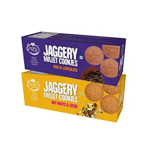 Assorted Pack of 2 - Organic Dry Fruit & Ragi Choco Jaggery Cookies X 2 | Ragi Biscuits
