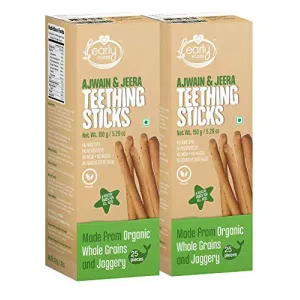 Pack of 2 - Whole Wheat Ajwain Jaggery Teething Sticks 150g X 2