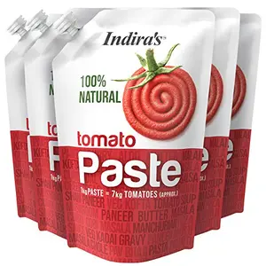 Tomato Paste 3X Thicker Than Tomato Puree (450gPack of 5) Add Rich Flavour & Colour of 100% Ripe Tomatoes to Make Your Dishes Tastier with Ease