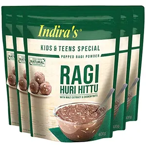 Ragi Huri Hittu - Teens & Kids Special Popped Ragi Mix with Cashew Nuts Malt Spices (400g Pack of 5) Ragi Malt Mix Instant Ragi Porridge Mix Ragi Laddu Mix
