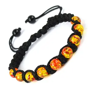 Reiki Crystal Products Natural Amber SYN Bracelet Crystal Stone Thread Bracelet for Reiki Healing and Crystal Healing Stones