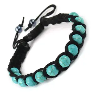 Reiki Crystal Products Natural Turquoise  SYN Bracelet Crystal Stone Thread Bracelet for Reiki Healing and Crystal Healing Stones