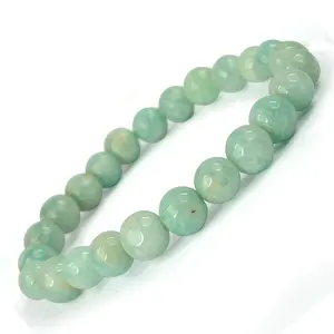 Reiki Crystal Products Natural AAA Amazonite Bracelet Crystal Stone 8mm Round Bead Bracelet for Reiki Healing and Crystal Healing Stones