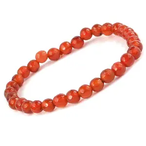 Reiki Crystal Products Natural Red Onyx Bracelet Crystal Stone 6mm Faceted Bracelet for Reiki Healing and Crystal Healing Stones