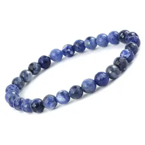 Reiki Crystal Products Natural Sodalite Bracelet Crystal Stone 6mm Faceted Bracelet for Reiki Healing and Crystal Healing Stones