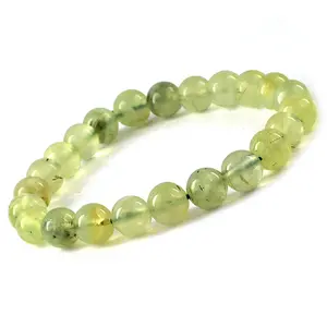 Reiki Crystal Products Natural Epidot Bracelet Crystal Stone 8mm Round Bead Bracelet for Reiki Healing and Crystal Healing Stones