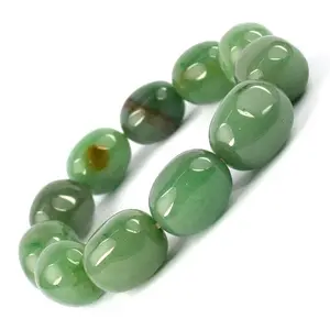 Reiki Crystal Products Natural Green Aventurine Bracelet Crystal Stone Tumble Bead Bracelet for Reiki Healing and Crystal Healing Stones