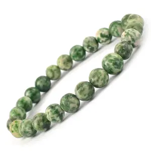 Reiki Crystal Products Natural Tree Agate Bracelet Crystal Stone 8mm Round Bead Bracelet for Reiki Healing and Crystal Healing Stones