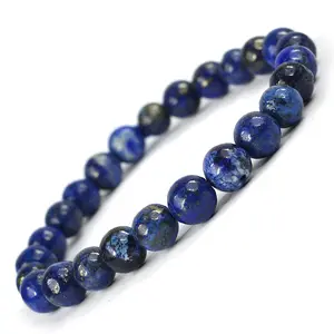Reiki Crystal Products Natural AAA Lapis Lazuli Bracelet Crystal Stone 8mm Round Bead Bracelet for Reiki Healing and Crystal Healing Stones