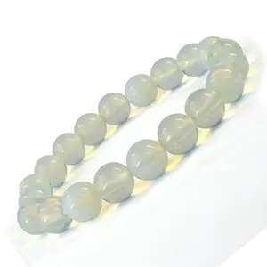 Reiki Crystal Products Natural Opalite Bracelet Crystal Stone 10mm Round Bead Bracelet for Reiki Healing and Crystal Healing Stones