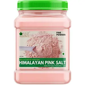 Bliss of Earth 1KG Fine Powder Pakistani Himalayan Pink Salt Non Iodised for Weight Loss & Healthy Cooking Natural Substitute of White Salt